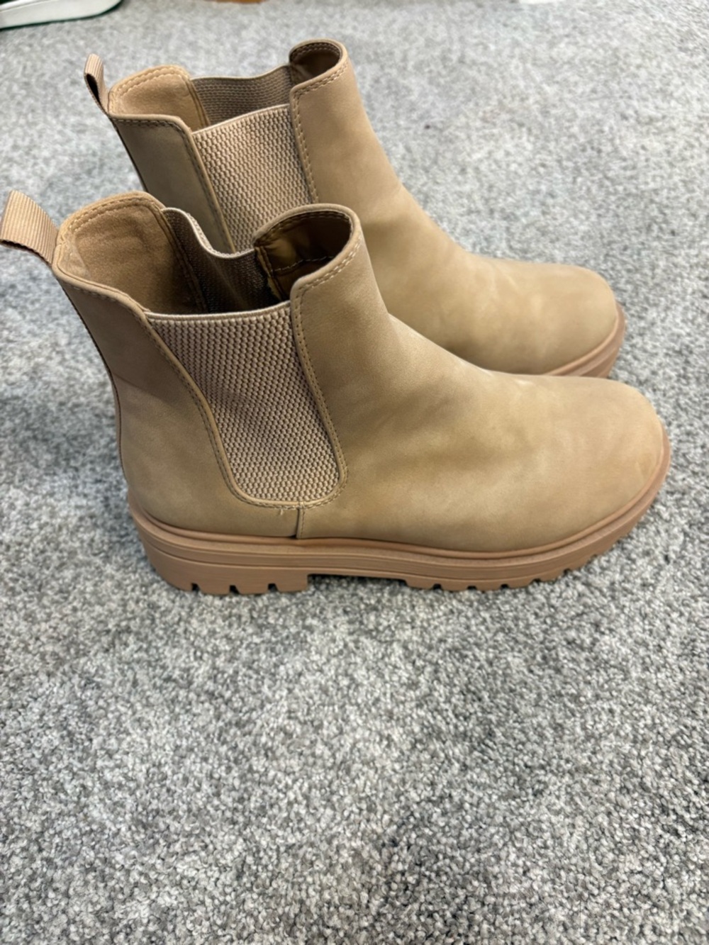 Soda Taupe Chelsea Lug Booties